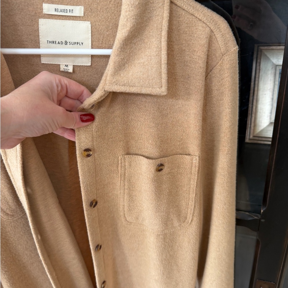 Thread and Supply Shirt Jacket. Women’s Sz-M Coffee Color | Neutral | Shacket - Picture 7 of 13
